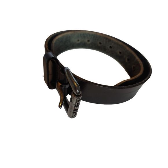 Levi Belt Logo Metal Buckle 100% Real Leather circa 90' s Black size S - Picture 3 of 16